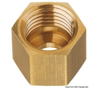 Ecrou en laiton pour tuyau cuivre de 8 mm, pas M14 x 1.5F